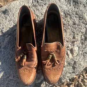 Stuart Weitzman Brown Leather Tassel Loafer